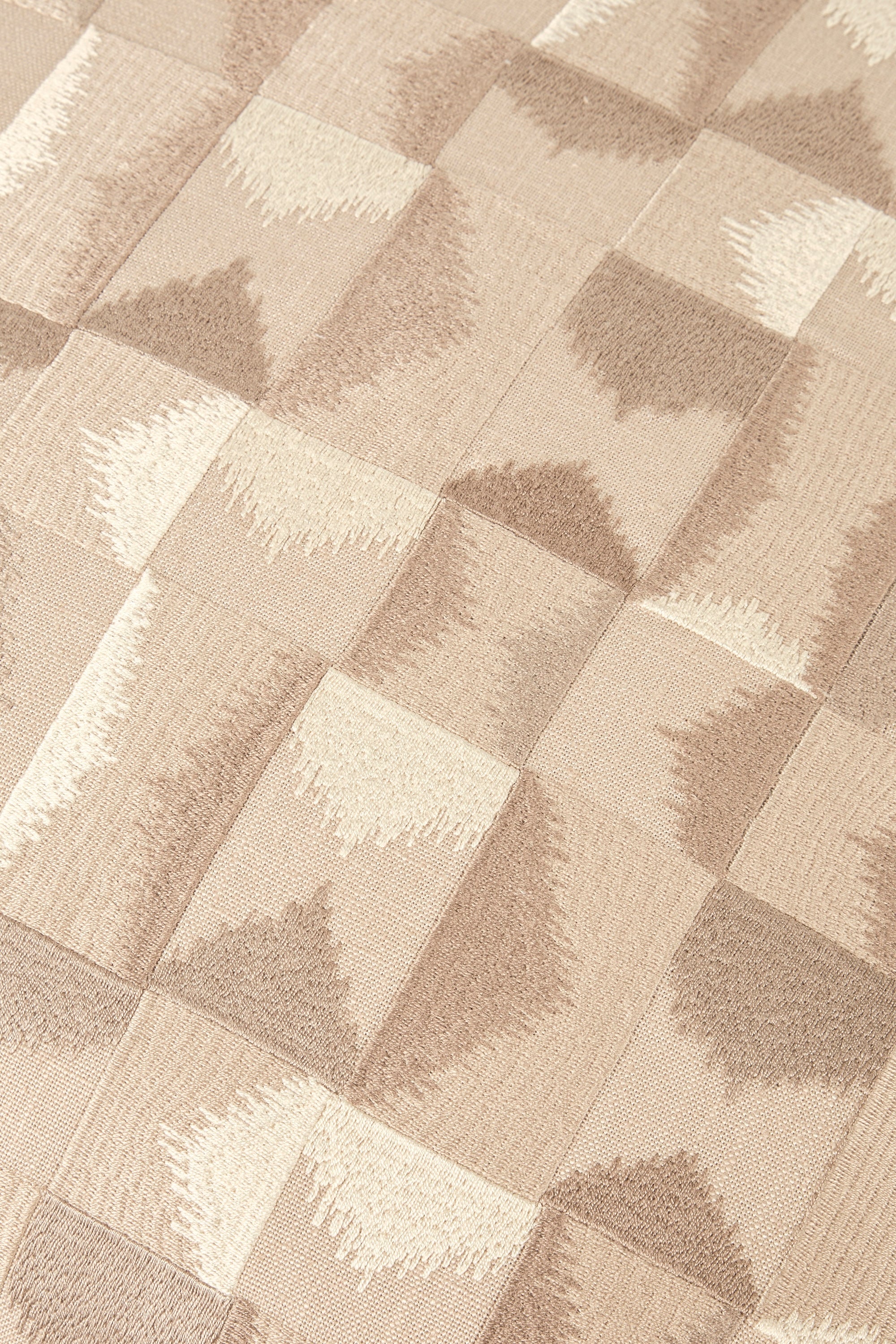 Embroidered Cushion Cover - Chai Latte & Off White - Image 3