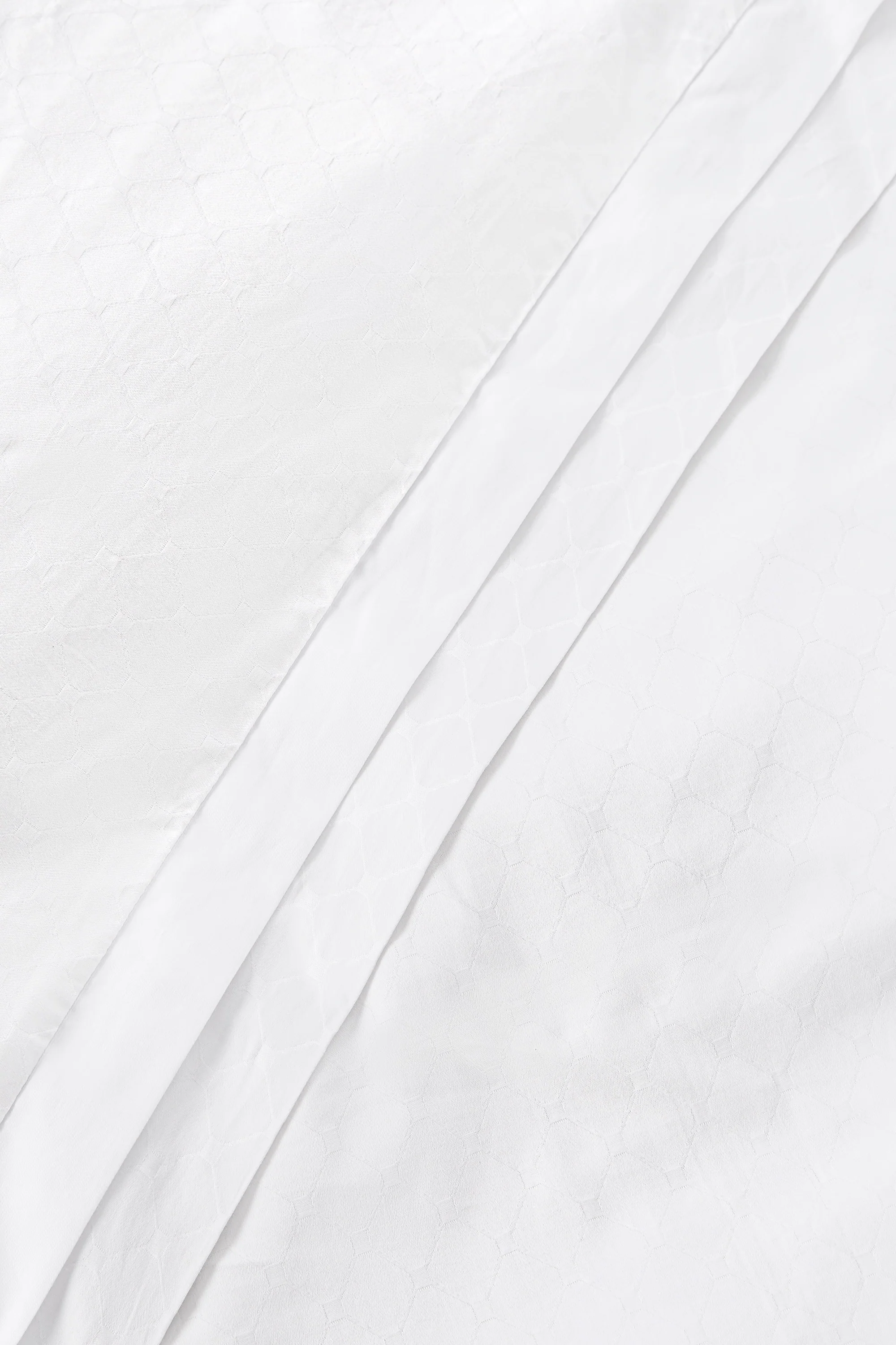 Jacquard Organic Cotton Duvet Cover - Classic White - Image 3