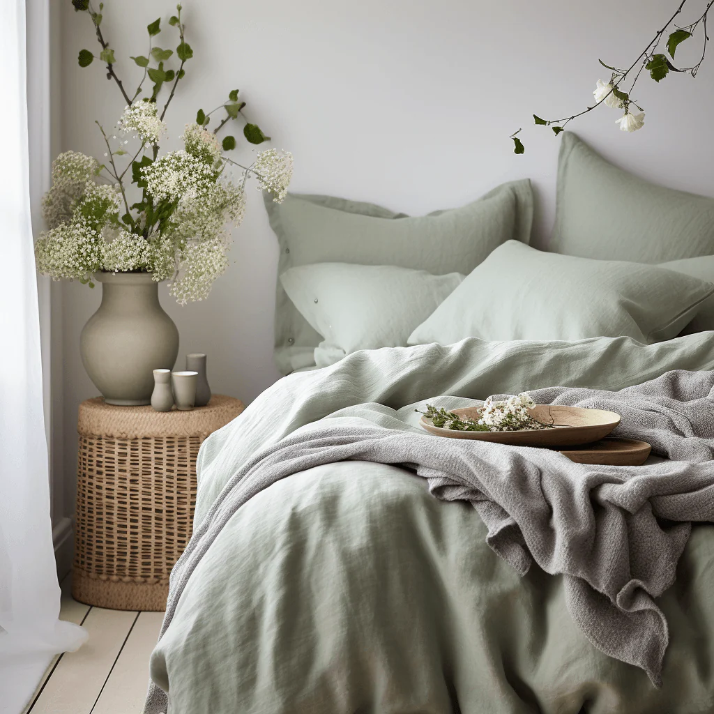 Percale Organic Cotton Fitted Sheet Set - Solstice Green - Image 2