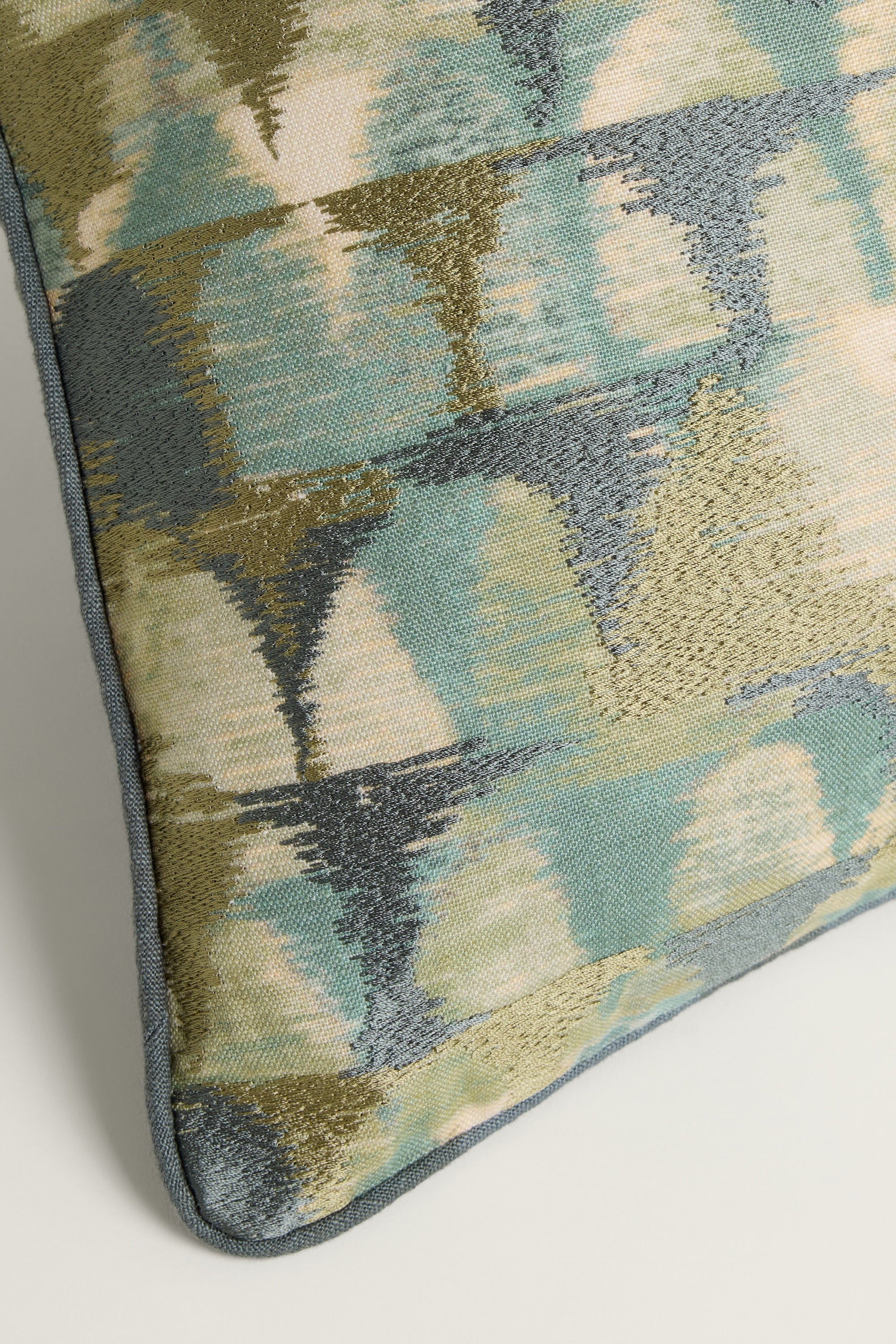 Qila Cushion Cover - Green + Teal - Image 3