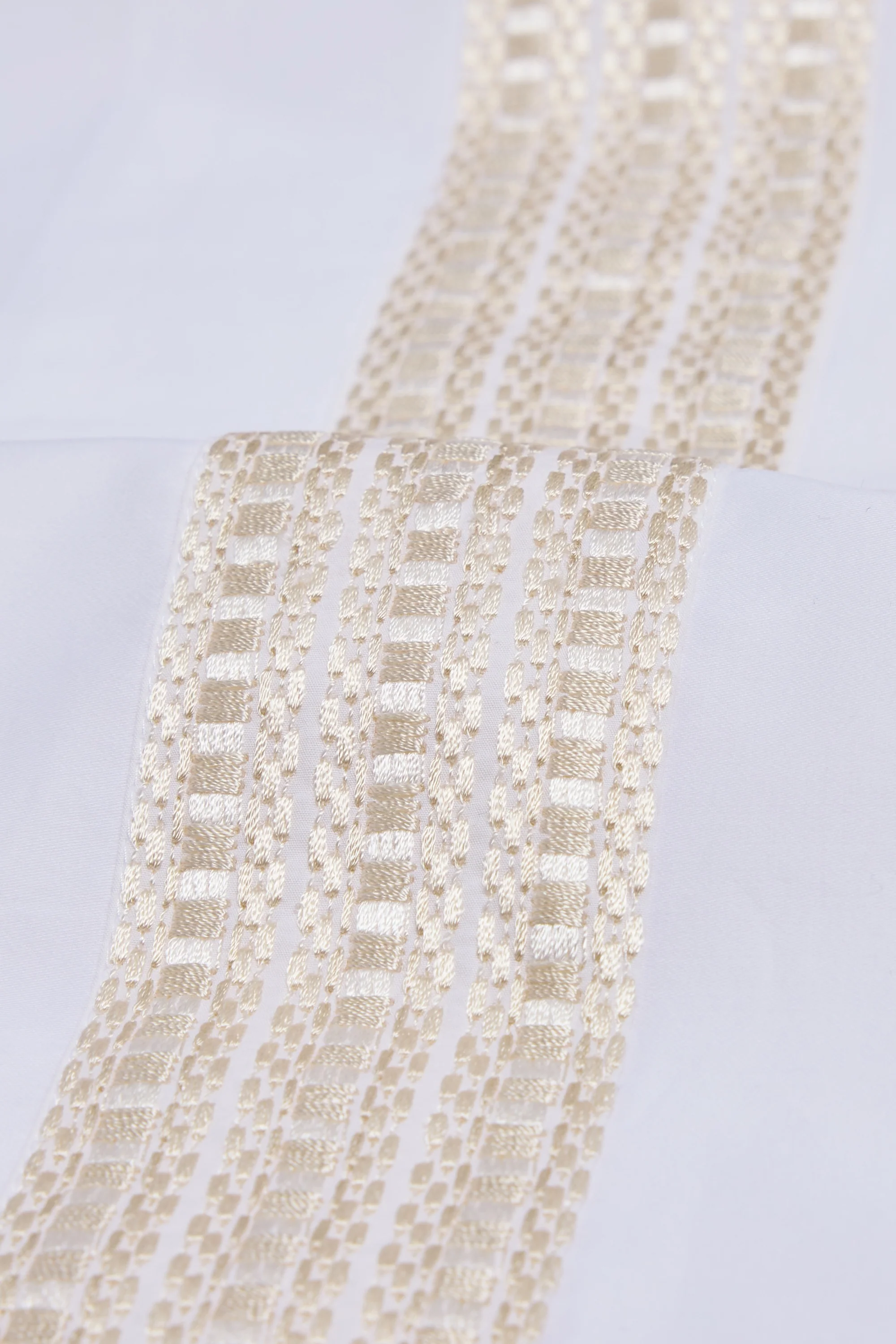 Raha Embroidered Pillowcases - Classic White & Gold - Image 2
