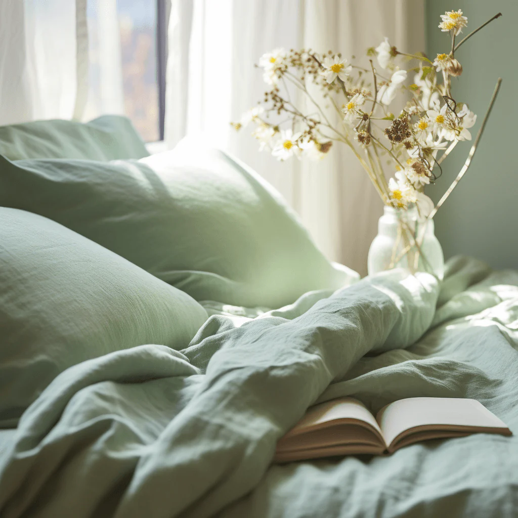 Sateen Organic Cotton Fitted Sheet Set - Spring Blue - Image 3