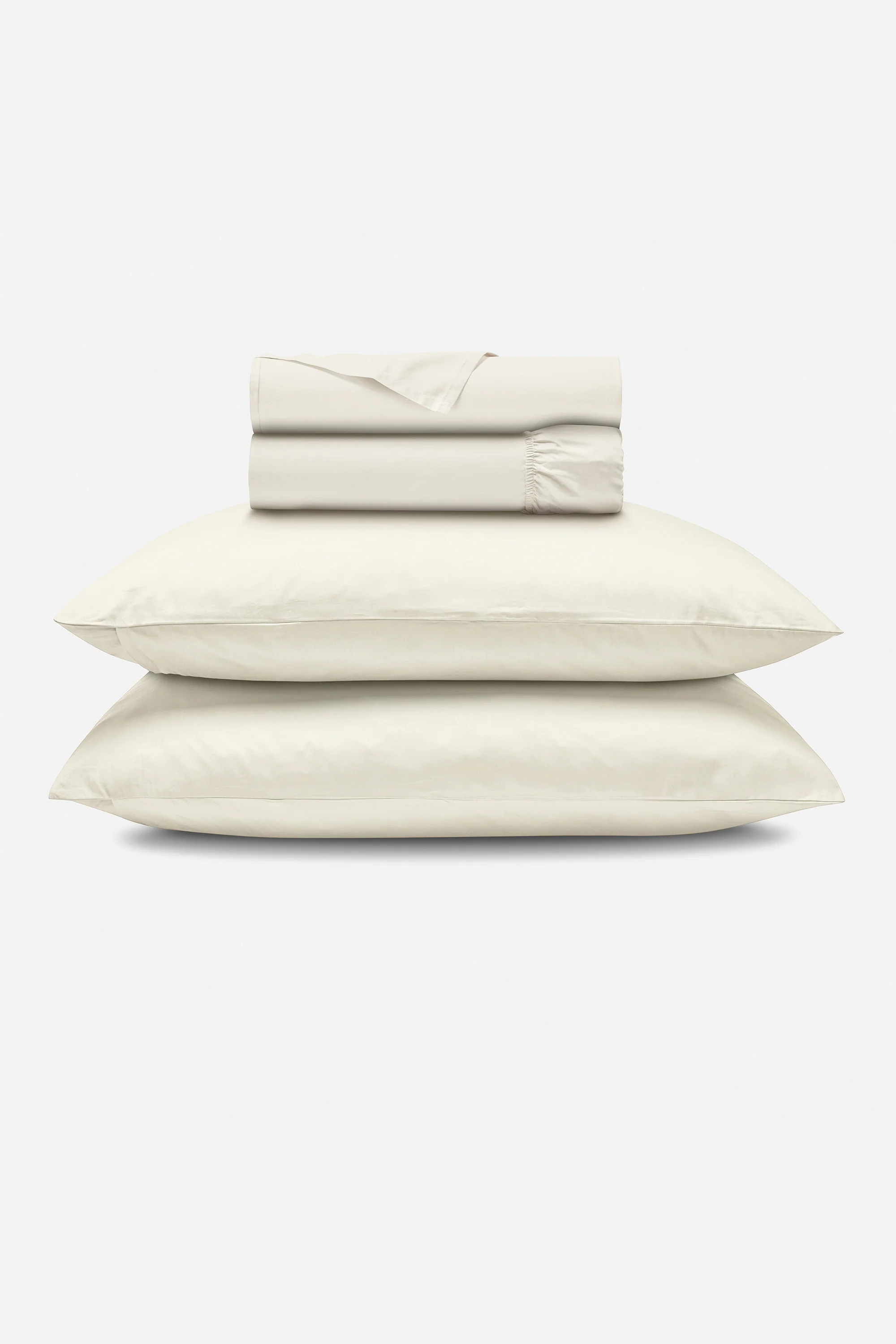 Percale Organic Cotton Sheet Set - Iridescent Ivory
